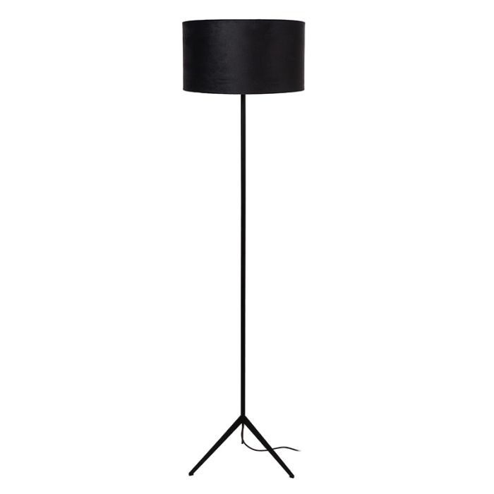 Czarna lampa stojąca nowoczesna, Tondo, z przełącznik