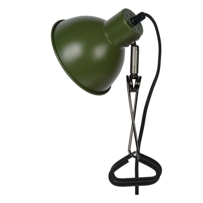 Zielona lampa zaciskowa retro, Moys, z przełącznik