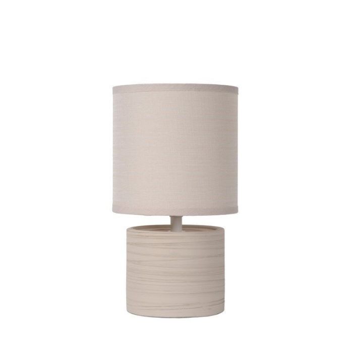 Ceramiczna lampa stołowa szara, Greasby, z przełącznik