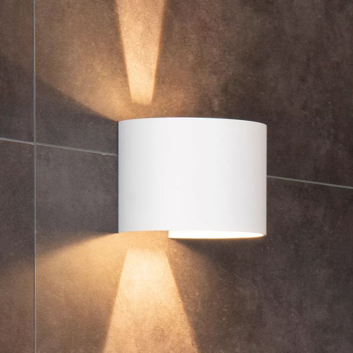 Biały kinkiet up down nowoczesny, Axi, 6W, 2700K LED, IP54