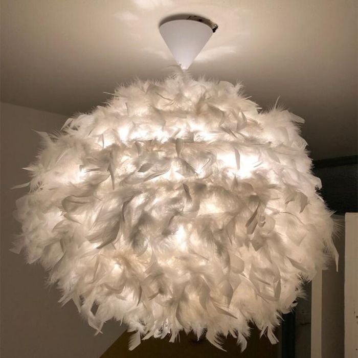 Biała lampa wisząca nowoczesna, Goosy