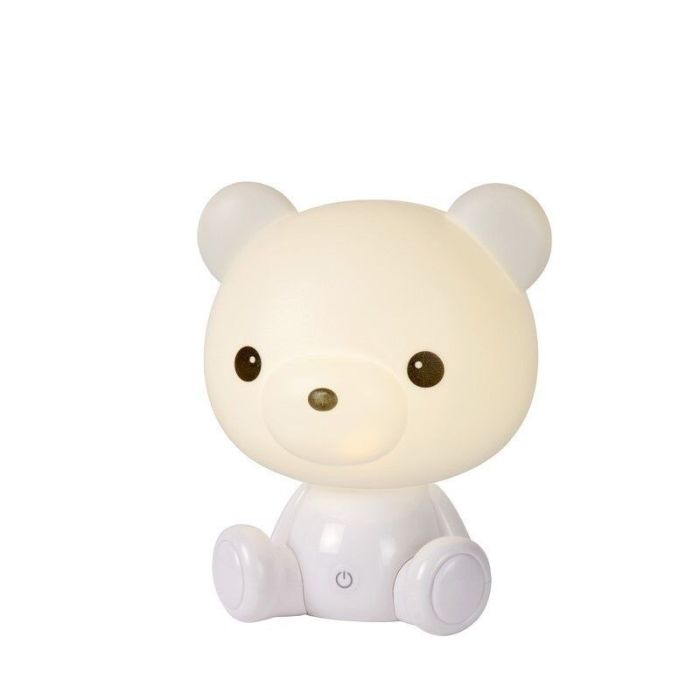 Biała lampa stołowa dla dzieci, Dodo Bear, 3W, 3000K LED