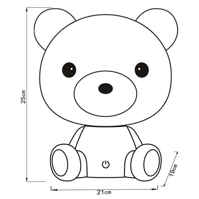 Biała lampa stołowa dla dzieci, Dodo Bear, 3W, 3000K LED