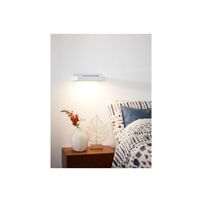 Biały kinkiet nowoczesny, Atkin, 5W, 2700K LED, z przełącznik