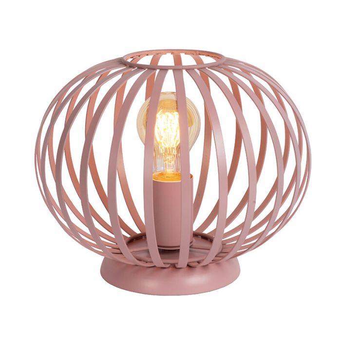 Różowa lampa stołowa nowoczesna, Merlina, z przełącznik