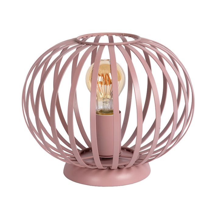 Różowa lampa stołowa nowoczesna, Merlina, z przełącznik