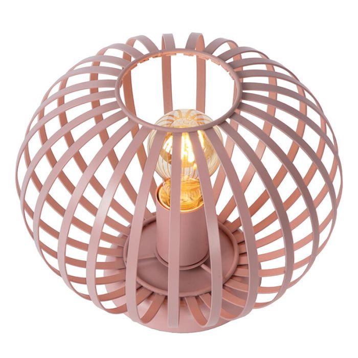 Różowa lampa stołowa nowoczesna, Merlina, z przełącznik