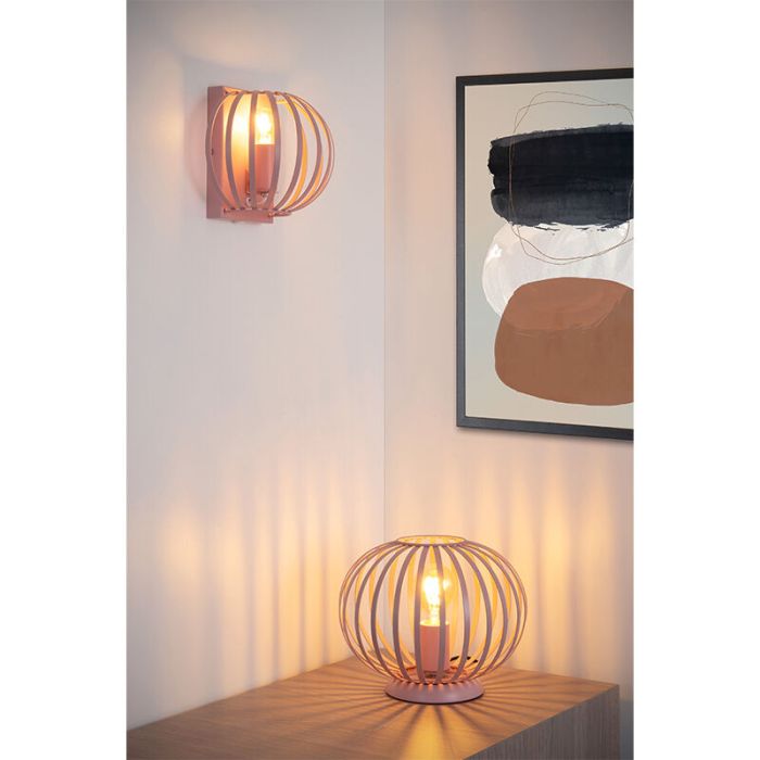 Różowa lampa stołowa nowoczesna, Merlina, z przełącznik