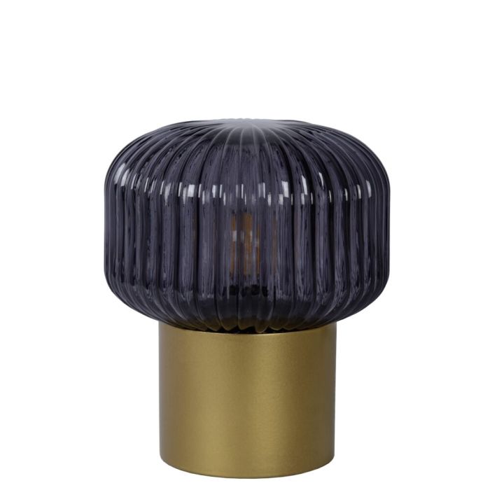 Złota lampa stołowa retro, Jany, z przełącznik