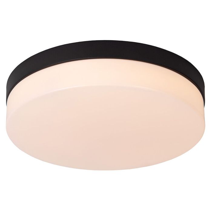 Czarna lampa łazienkowa sufitowa plastikowa, Biskit, 18W, 2700K LED, IP44
