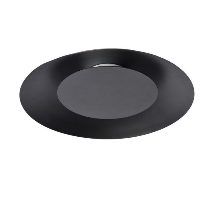 Czarny plafon sufitowy nowoczesny, Foskal, 12W, 2700K LED