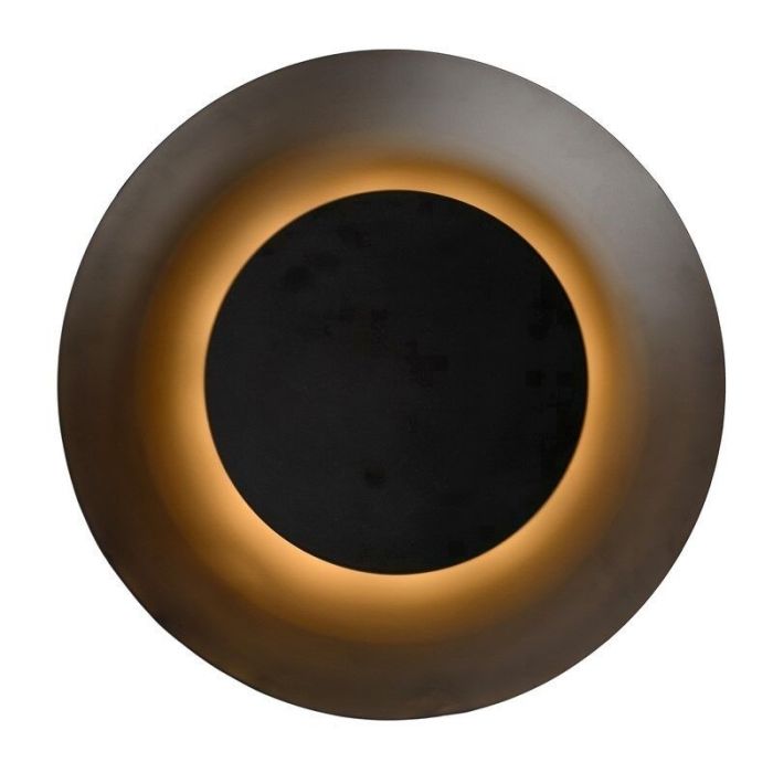 Czarny plafon sufitowy nowoczesny, Foskal, 12W, 2700K LED