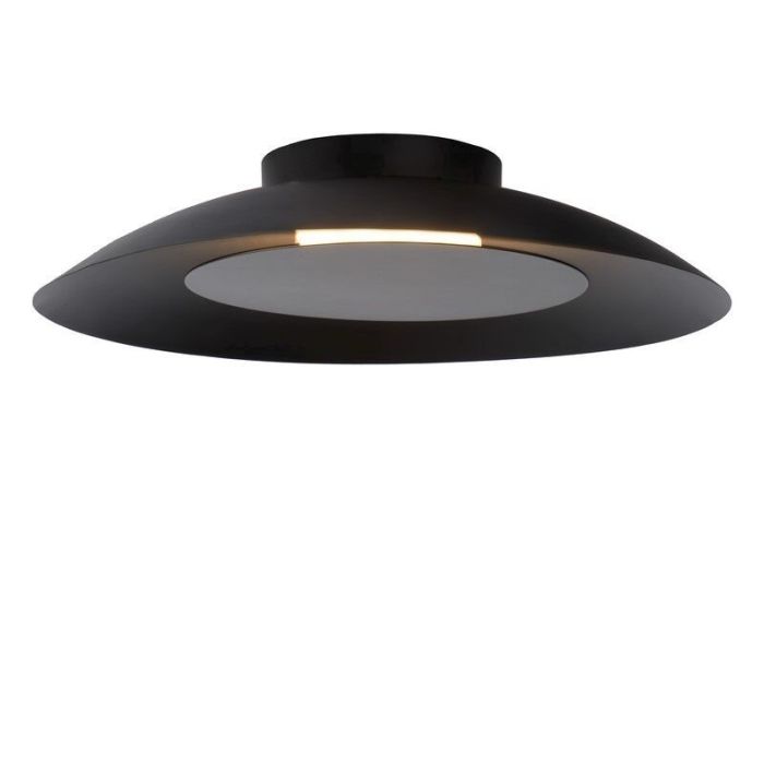 Czarny plafon sufitowy nowoczesny, Foskal, 12W, 2700K LED