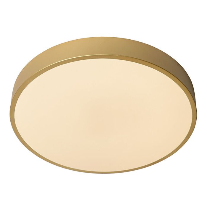 Złoty plafon sufitowy nowoczesny, Unar, 24W, 2700K LED, ściemniana w 3 krokach