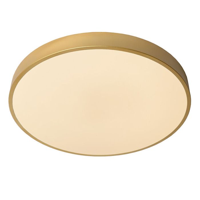 Złoty plafon sufitowy nowoczesny, Unar, 36W, 2700K LED, ściemniana w 3 krokach
