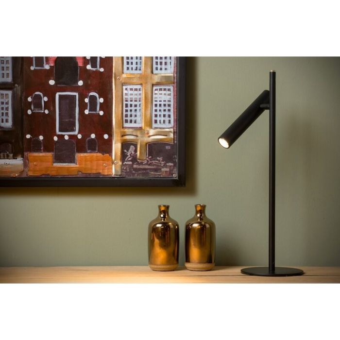 Czarna lampa stołowa nowoczesna, Philon, 4,5W, 3000K LED