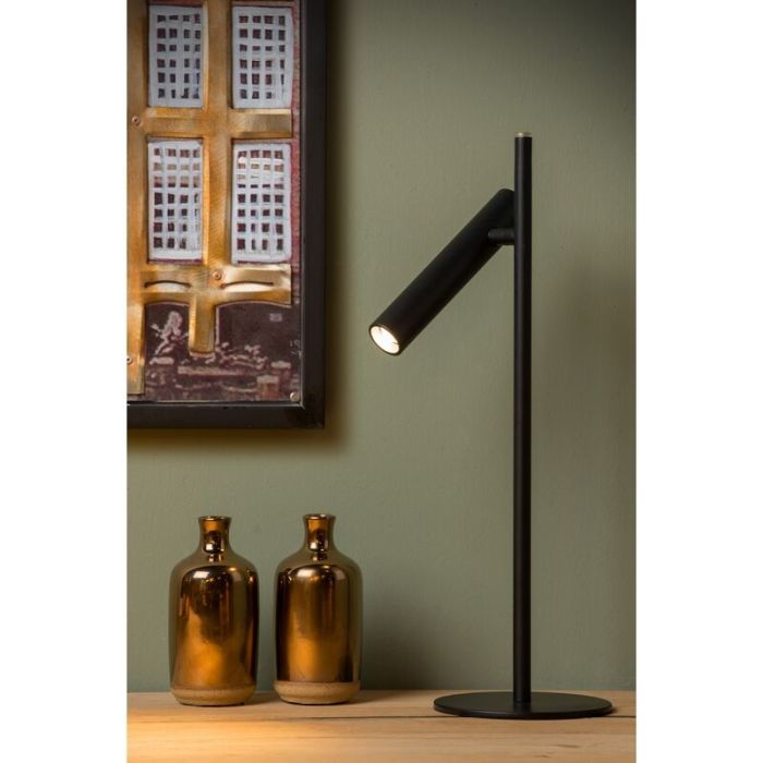 Czarna lampa stołowa nowoczesna, Philon, 4,5W, 3000K LED