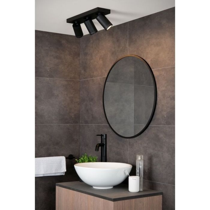 Czarny spot sufitowy nowoczesny, Taylor, IP44
