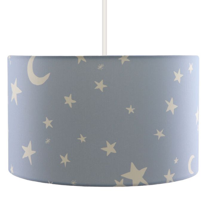 Tkanina lampa wisząca dla dzieci niebieska, Stars