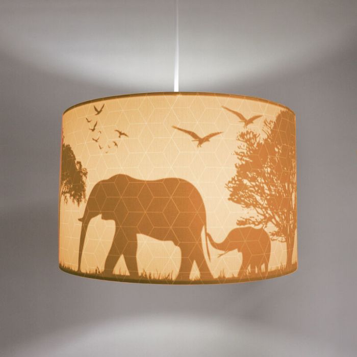 Tkanina lampa wisząca dla dzieci pomarańczowa, Safari