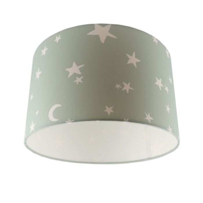 Tkanina lampa sufitowa dla dzieci zielona, Stars