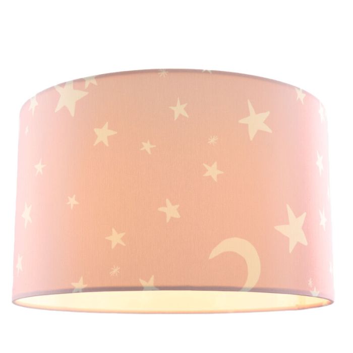 Tkanina lampa sufitowa dla dzieci różowa, Stars