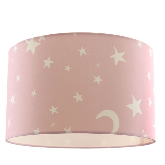 Tkanina lampa sufitowa dla dzieci różowa, Stars