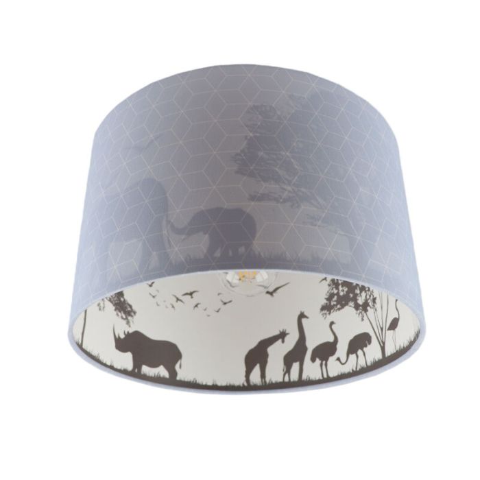 Tkanina lampa sufitowa dla dzieci niebieska, Safari