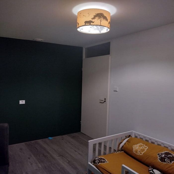 Tkanina lampa sufitowa dla dzieci pomarańczowa, Safari