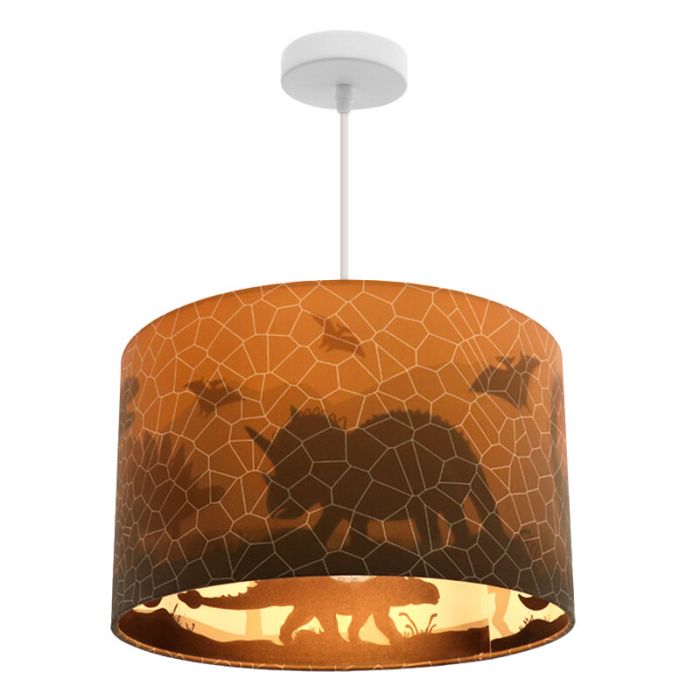 Nowoczesna lampa wisząca dla dzieci pomarańczowa, Dino