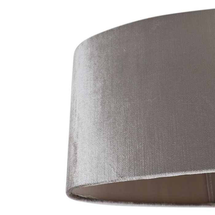 40 cm owalny abażur welurowy szary, Emilius