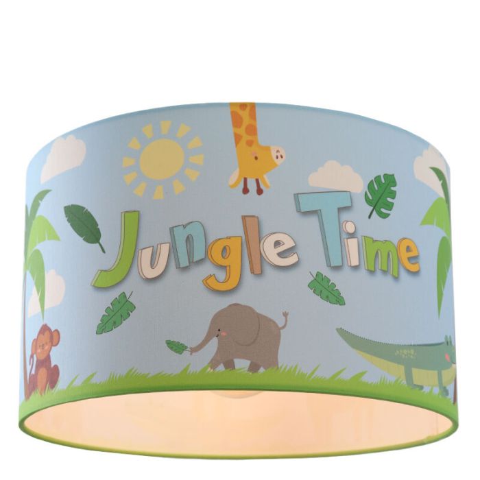 Tkanina lampa sufitowa dla dzieci niebieska, Jungle Time