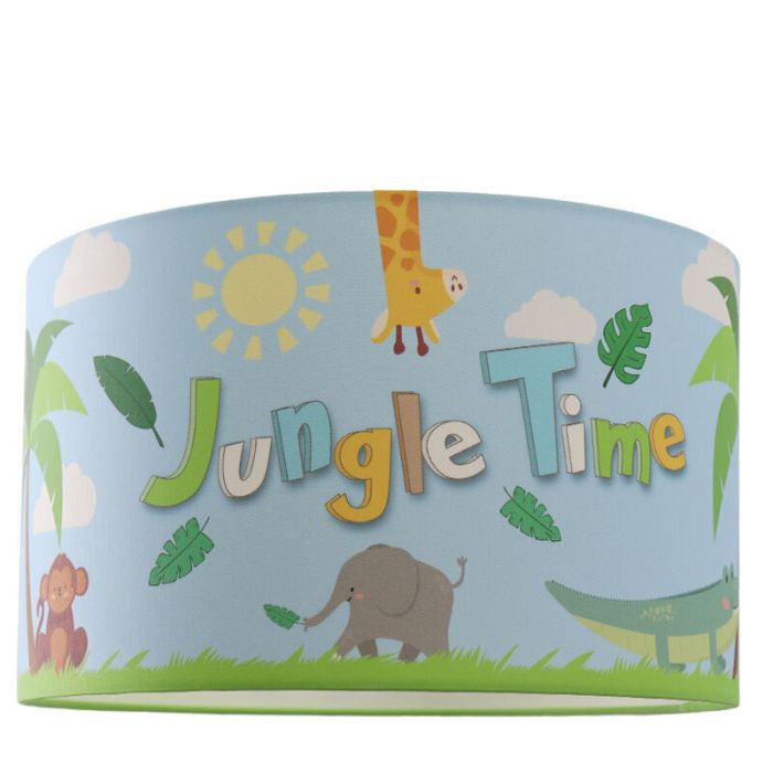 Tkanina lampa sufitowa dla dzieci niebieska, Jungle Time