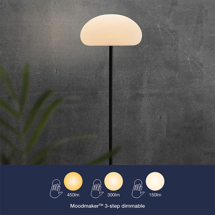 Biala lampa stolowa ogrodowa nowoczesna, Sponge, 6,8W, 2700K LED, IP65, sciemniana w 3 krokach