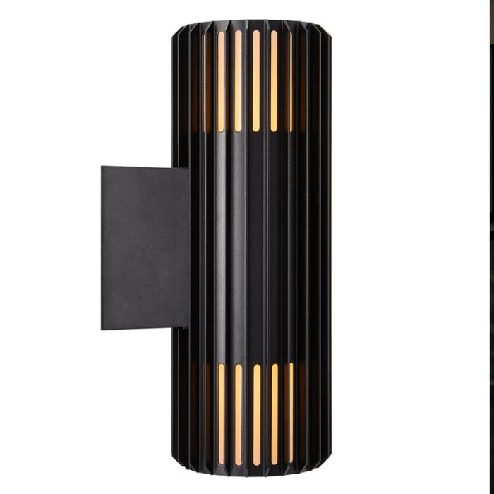 Czarna lampa zewnętrzna design, Aludra, IP54