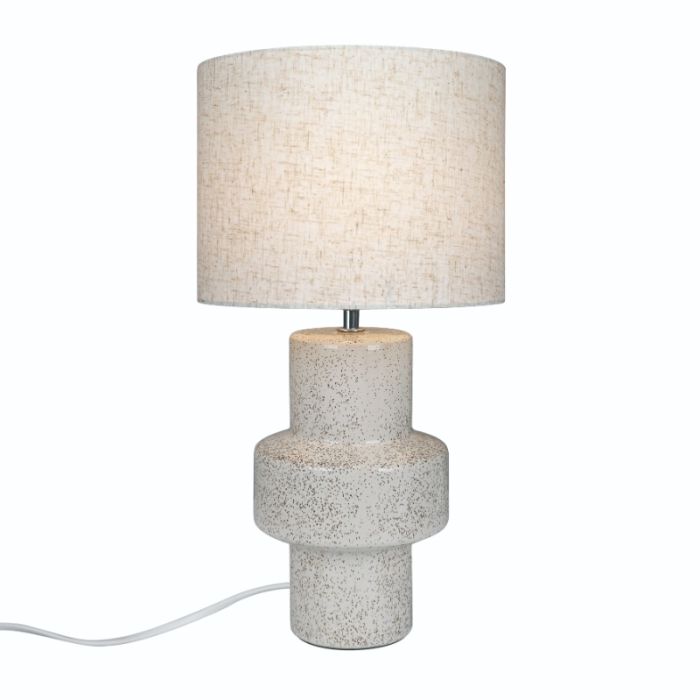 Ceramiczna lampa stołowa beżowa, Dugan, z przełącznik