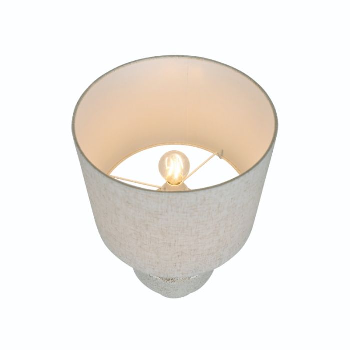Ceramiczna lampa stołowa beżowa, Dugan, z przełącznik