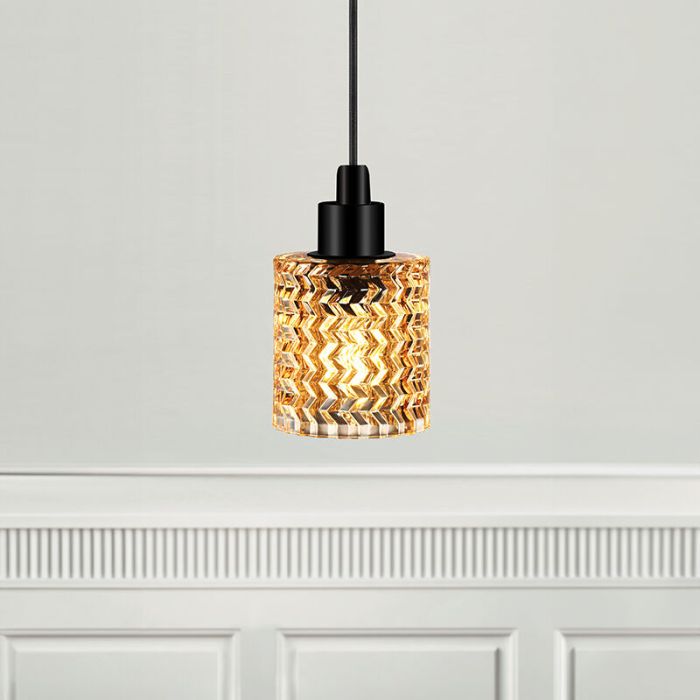 Bursztynowa lampa wiszaca retro, Hollywood