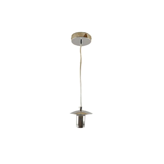 Metalowa lampa wisząca bez abażur chromowana, Minne