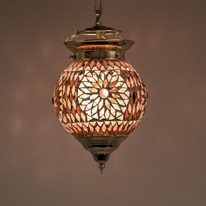 Mozaikowa orientalna lampa wisząca fioletowa, Nisrin