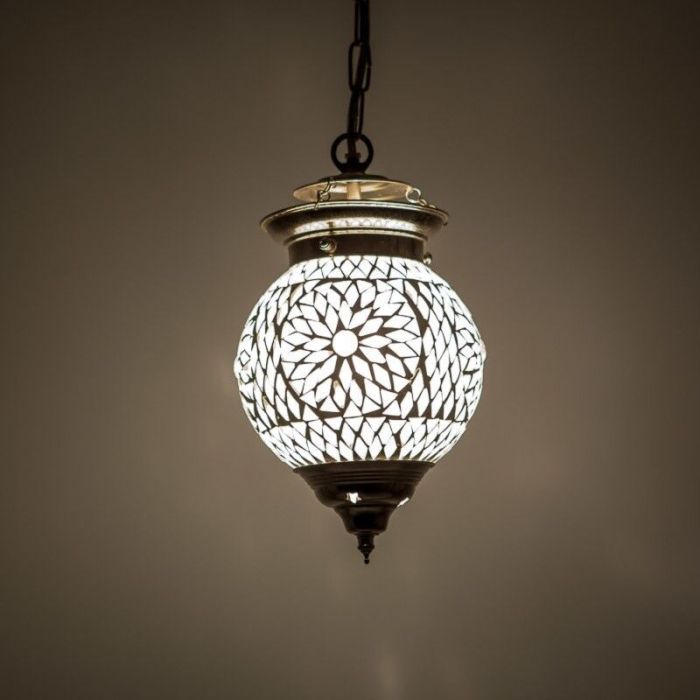 Mozaikowa orientalna lampa wisząca przezroczysta, Nisrin