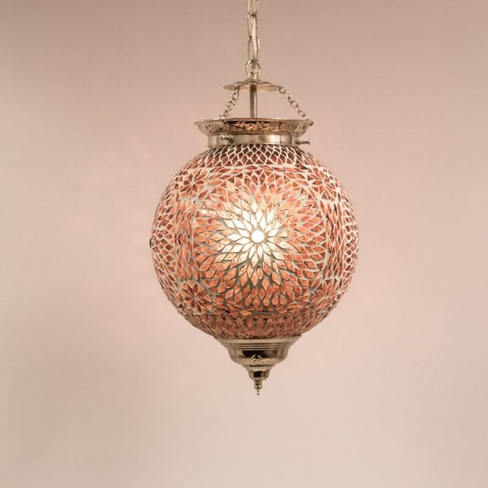 Mozaikowa orientalna lampa wisząca fioletowa, Aziza