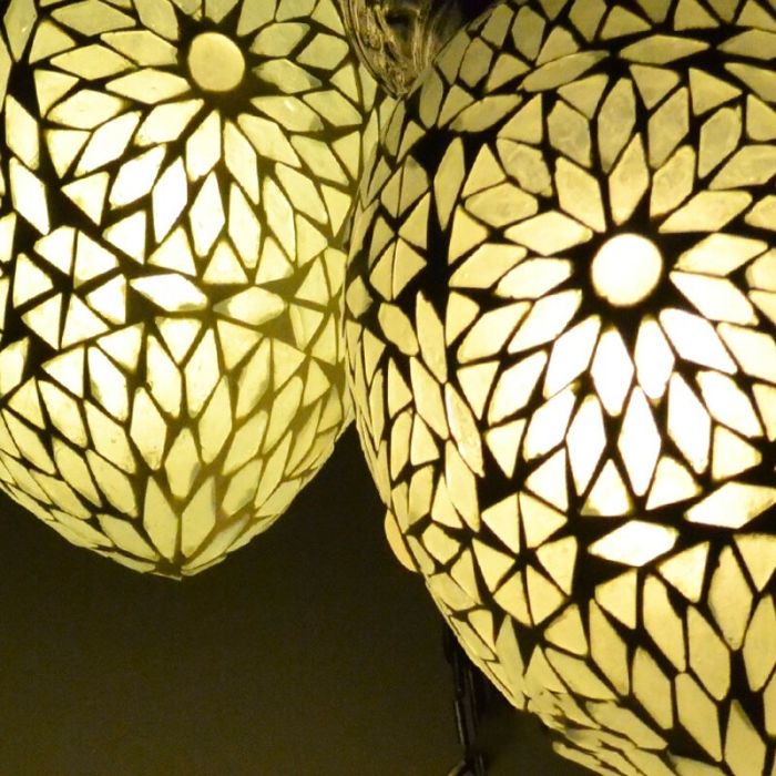 Mozaikowa orientalna lampa wisząca przezroczysta, Amir