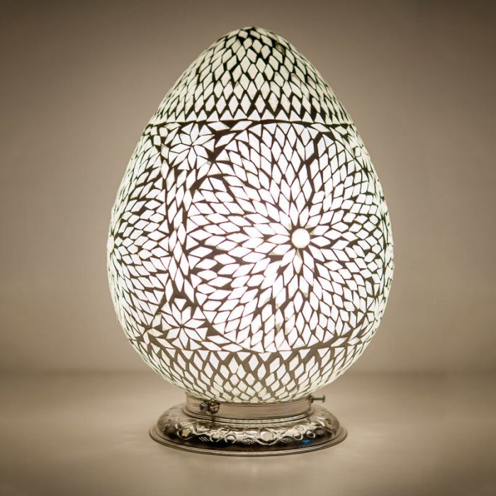 Mozaikowa orientalna lampa stołowa przezroczysta, Lara