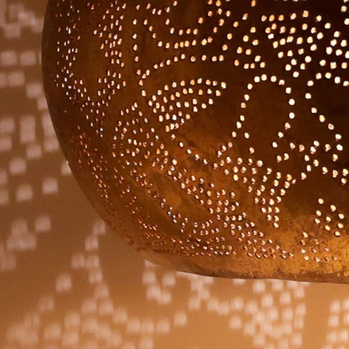 Filigranowa orientalna lampa wisząca złota, Zina