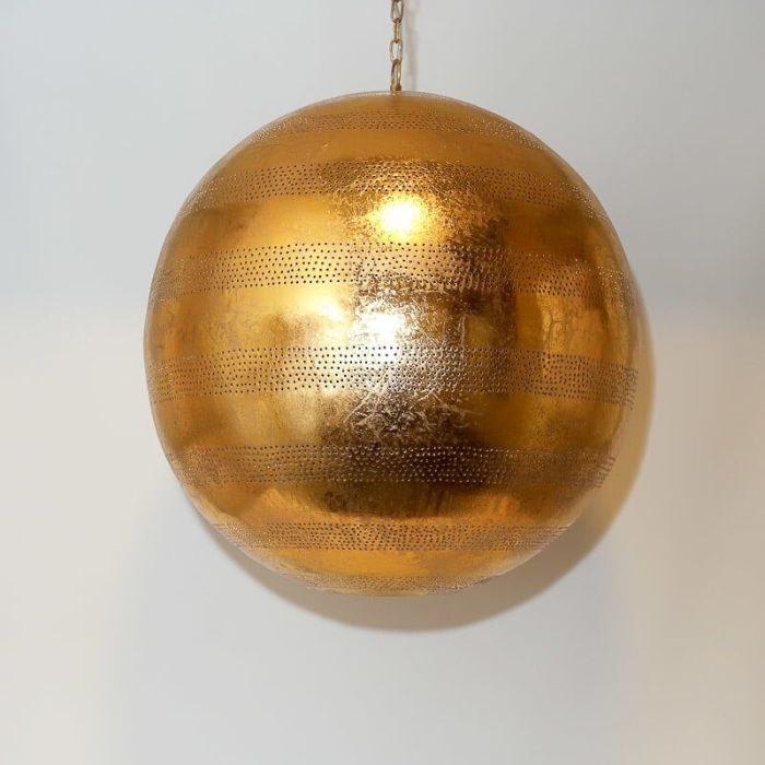 Filigranowa orientalna lampa wisząca złota, Nimra