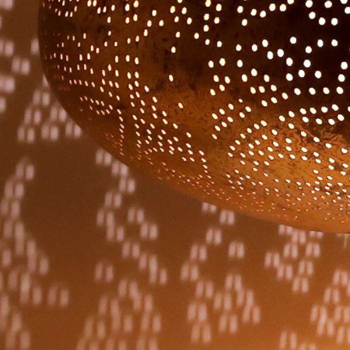 Filigranowa orientalna lampa wisząca złota, Zina