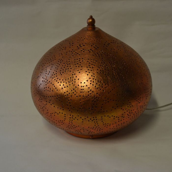 Filigranowa orientalna lampa stołowa miedziana, Nour