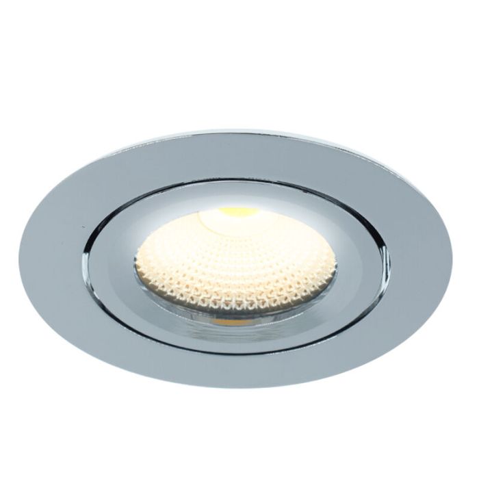 Chromowana oprawa sufitowa wpuszczana z transformatorem 12V, Wimke, 5W, 2700K LED, IP44