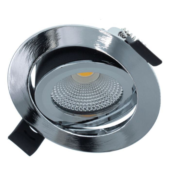 Chromowana oprawa sufitowa wpuszczana z transformatorem 12V, Wimke, 5W, 2700K LED, IP44